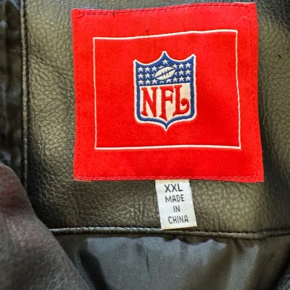 Oakland Raiders Black Leather Jacket XXL NFL - Picture 4 of 11